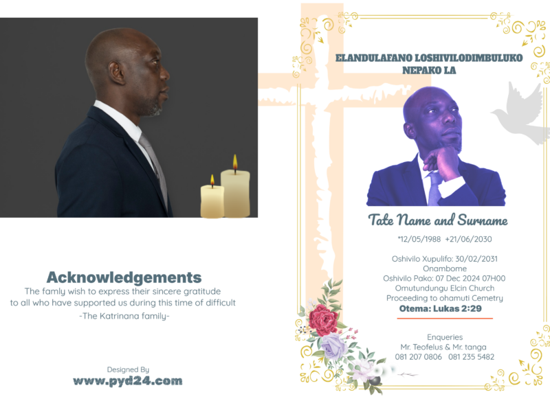 Memorial & Funeral Service Program (Oshiwambo)