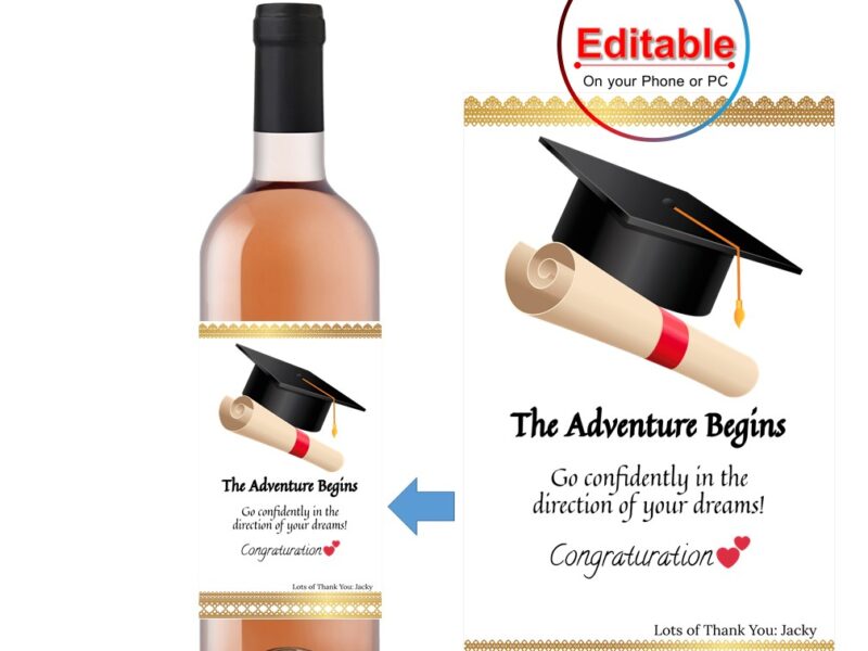 20+ Personalised Graduation Wine Labels