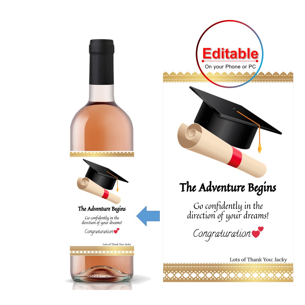 20+ Personalised Graduation Wine Labels