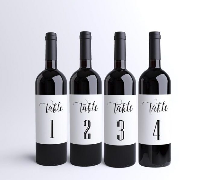 Champagne Sticker with Table No