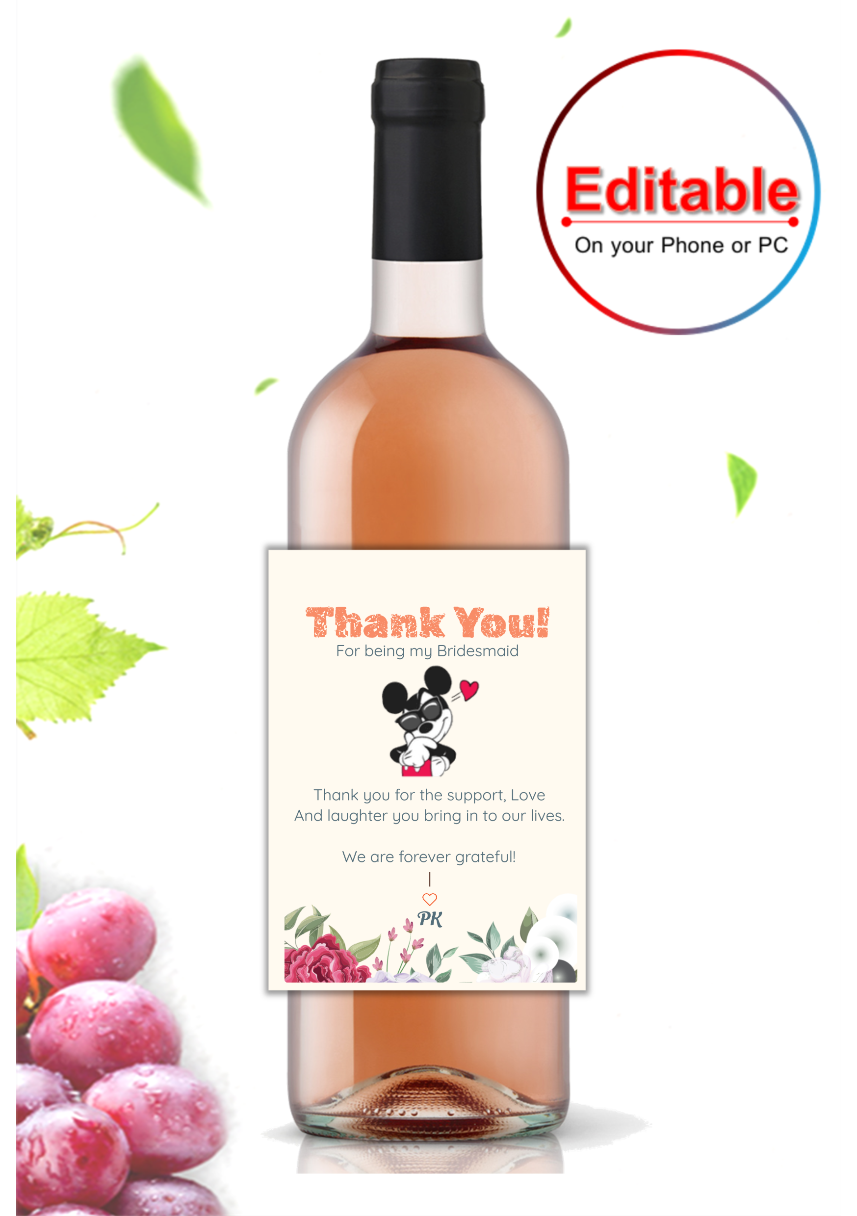 100+ Maid of Honor Thank You Wine label - Image 7