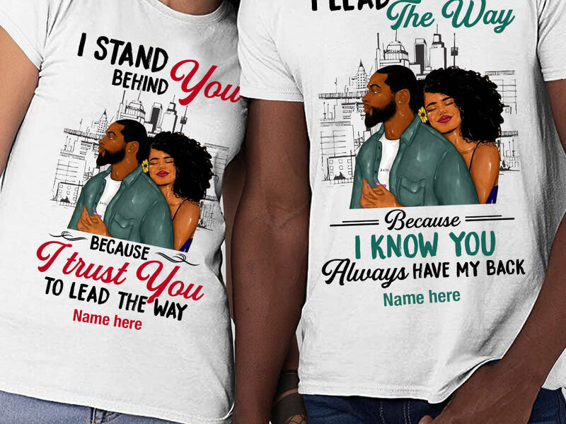 Personalized Matching T shirts for Couples - I Lead The Way (2pcs)