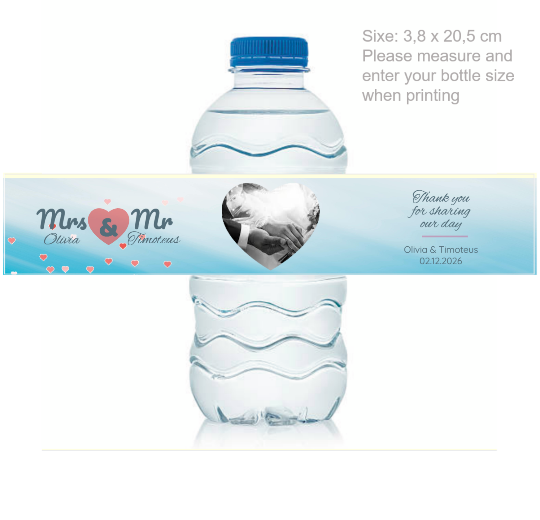 Wedding Water Bottle Labels-Edit and download/Order