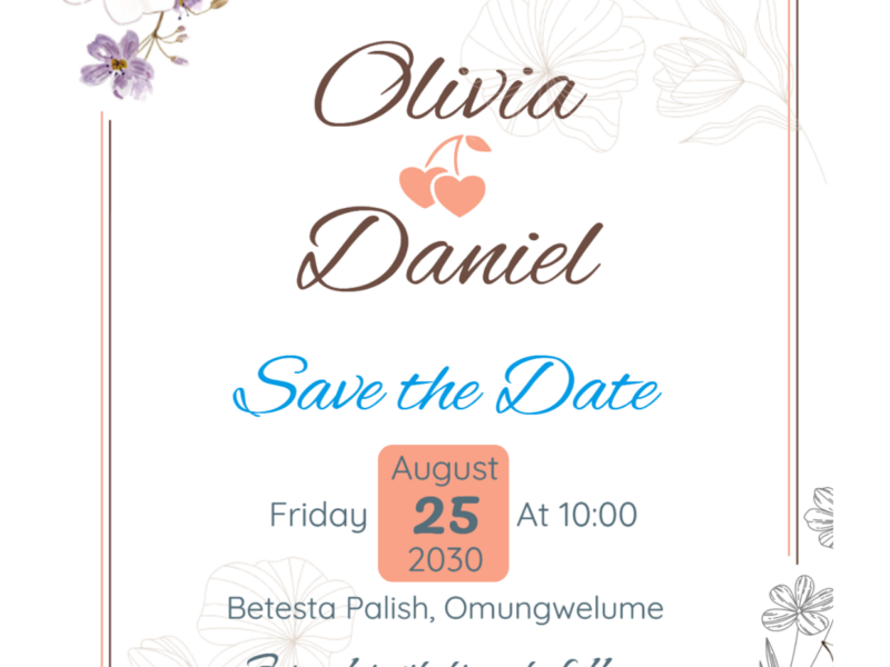 Save the Date Flowers and Borders