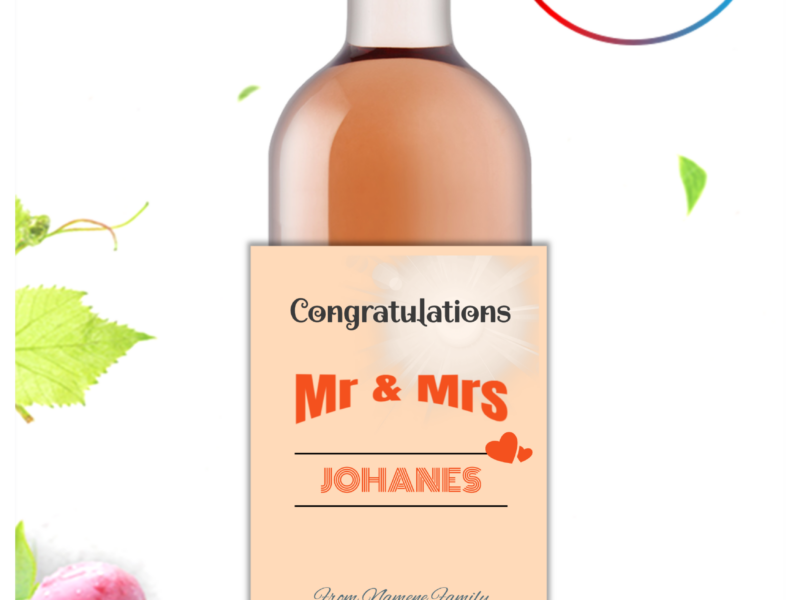 Personalised Wedding Wine Label Gift: Congratulations Mr & Mrs